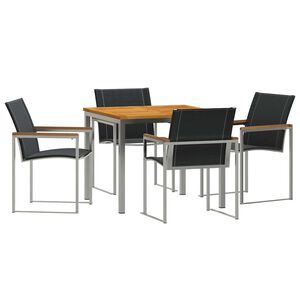 vidaXL Have Spisebordss&aelig;t 5 pcs Brun Massivt Akacietr&aelig;