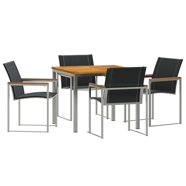 vidaXL HaveSpisesæt 5 pcs Solid teaktræ