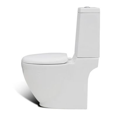 Stående toilet og bidet sæt, hvidt, keramisk