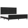 vidaXL Box spring seng med hovedg&aelig;rde Sort 200 x 200 cm Fl&oslash;jl