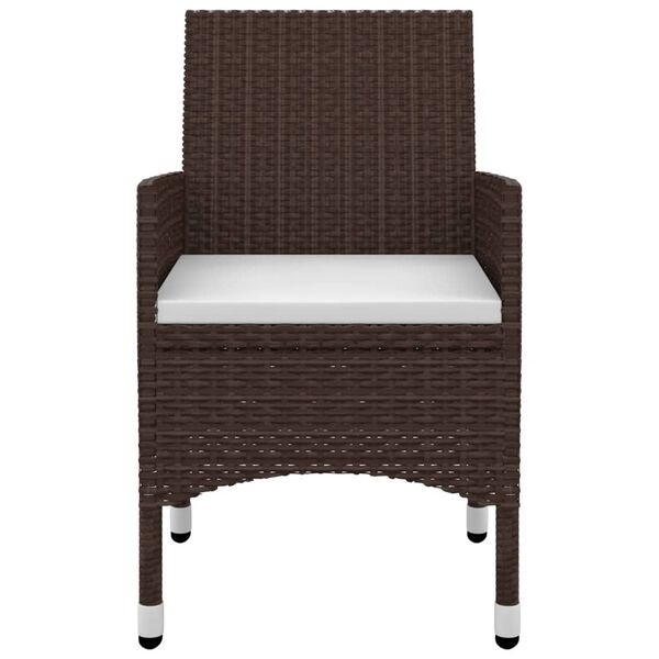 vidaXL spisebordss&aelig;t til haven 3 dele med hynder polyrattan og glas