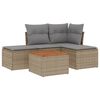 vidaXL sofas&aelig;t til haven 5 dele med hynder polyrattan beige