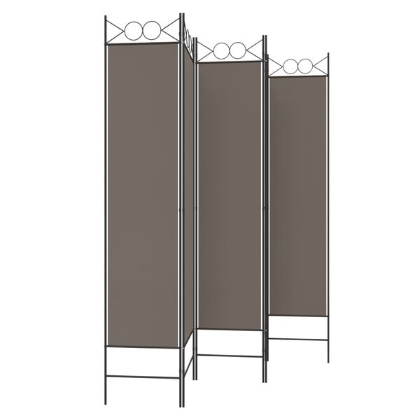 vidaXL 5-panels rumdeler 200x200 cm stof antracitgrå