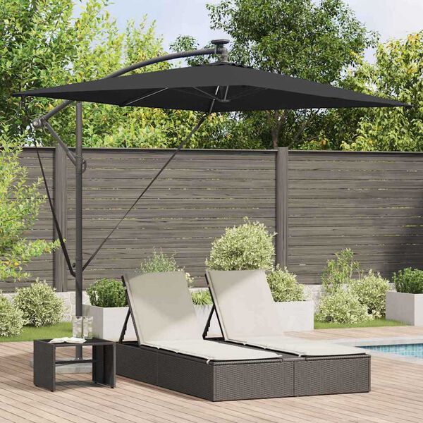 vidaXL Kantilever bananparasol Sort 294 x 200 x 254 cm