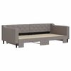 vidaXL daybed med udtr&aelig;k 100x200 cm stof gr&aring;brun