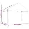 vidaXL pavillon med tag 17,84x4,08x3,22 m polyethylen hvid