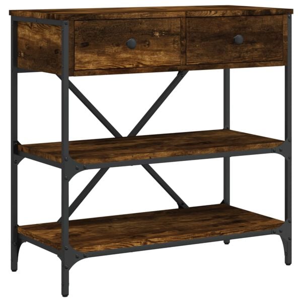 vidaXL konsolbord 75x34,5x75 cm konstrueret tr&aelig; r&oslash;get egetr&aelig;sfarve