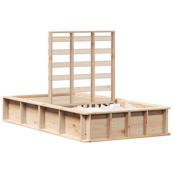 vidaXL Sengestel Voks brun 75 x 190 cm Massiv fyrretr&aelig;