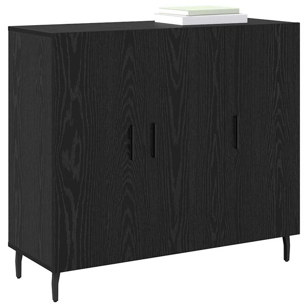 vidaXL Sideboard Sort eg 90 x 34 x 80 cm Konstrueret tr&aelig;