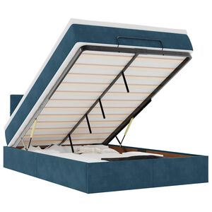 vidaXL osmannisk sengeramme med madras 120x200 cm fl&oslash;jl m&oslash;rkebl&aring;