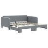 vidaXL daybed med udtr&aelig;k 90x190 cm stof lysegr&aring;