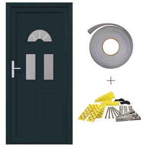 vidaXL Hovedd&oslash;r 98 x 198 cm PVC Antracit