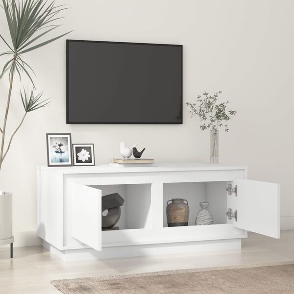 vidaXL sofabord 102x50x44 cm konstrueret tr&aelig; hvid h&oslash;jglans