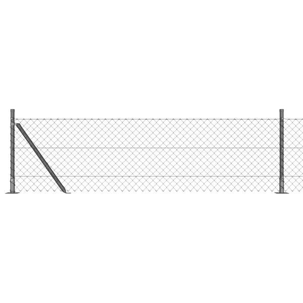 vidaXL Hegnsp&aelig;l Gr&aring; 25 x 0,6 m (40 x 40 mm net) St&aring;l og PVC