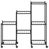 vidaXL blomsterstativ med hjul 83x25x83,5 cm jern sort