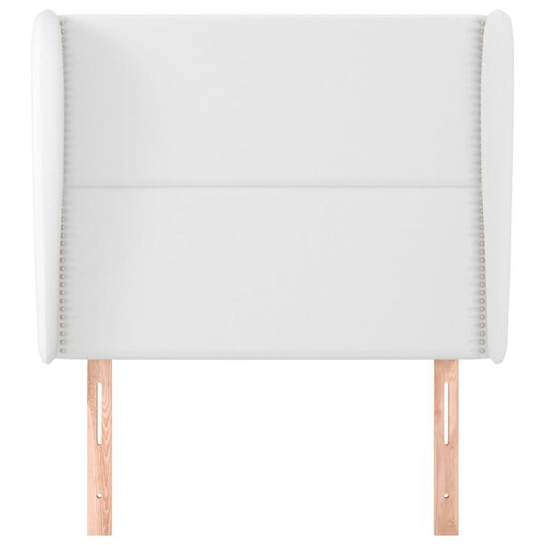 vidaXL sengegavl med kanter 103x23x118/128 cm kunstl&aelig;der hvid