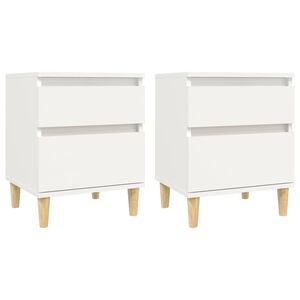 vidaXL sengeborde 2 stk. 40x35x50 cm hvid