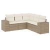 vidaXL sofas&aelig;t til haven 5 dele med hynder polyrattan beige