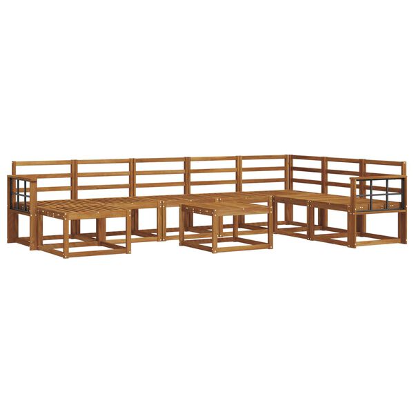 vidaXL Udend&oslash;rs sofagruppe 9 pcs Naturfarvet Massivt Akacietr&aelig;