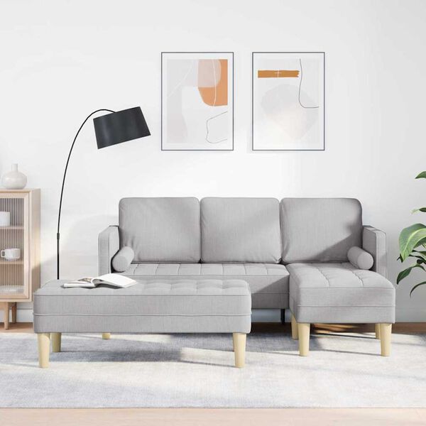 vidaXL Sofa S&aelig;t med pude 2 pcs Skygr&aring; Polyester