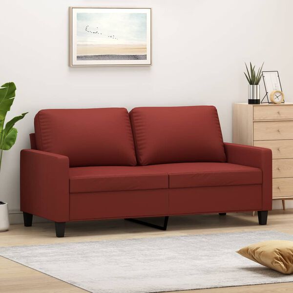 vidaXL 2-personers sofa 140 cm kunstl&aelig;der vinr&oslash;d