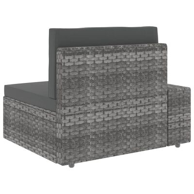 vidaXL 3-personers sofa modulær polyrattan grå