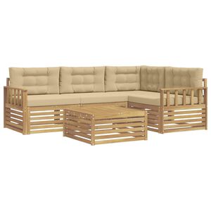 vidaXL Udend&oslash;rs sofagruppe 5 stk. 4-personers Hvid og Beige Polyester