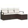 vidaXL Sofa S&aelig;t 4 stk. Brun og Creme polyrattan