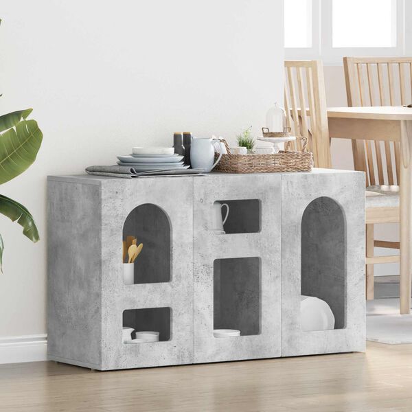 vidaXL Sideboard Beton Gr&aring; 100 x 35 x 59 cm Konstrueret tr&aelig;