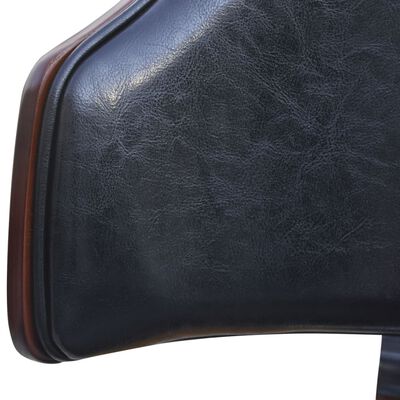 vidaXL barstole 2 stk. med ryglæn i formspændt træ kunstlæder