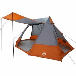 vidaXL Camping telt 10-personers Vandt&aelig;t Gr&aring; og orange taft