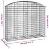 vidaXL buet gabionkurv 200x50x160/180 cm galvaniseret jern