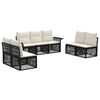vidaXL Havesofa S&aelig;t 7 stk. Sort polyrattan