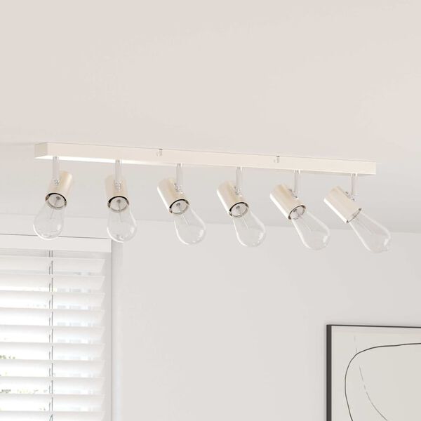 vidaXL Loftsspot med spotlights Nikkel 73 x 6,5 x 11,5 cm Metal
