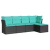 vidaXL sofas&aelig;t til haven 5 dele med hynder polyrattan sort