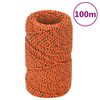 vidaXL tovv&aelig;rk til b&aring;d 2 mm 100 m polypropylen orange