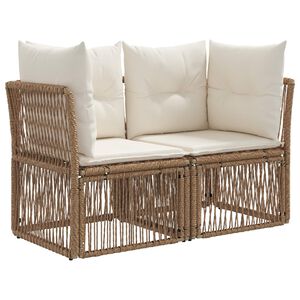 vidaXL Havem&oslash;belsofa 2-Antal s&aelig;der Beige polyrattan