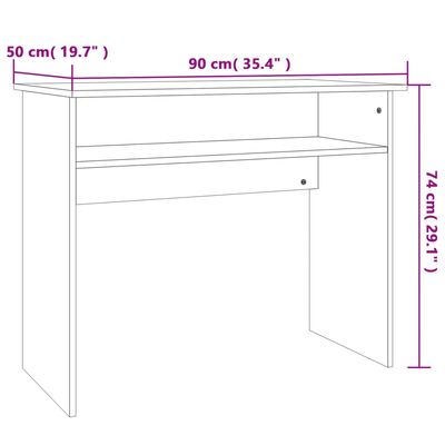 vidaXL skrivebord 90x50x74 cm konstrueret træ betongrå