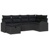 vidaXL Havesofa S&aelig;t 6 stk. Sort polyrattan