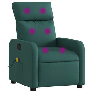 vidaXL massagestol stof m&oslash;rkegr&oslash;n