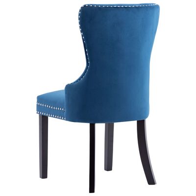 vidaXL spisebordsstole 2 stk. fløjl blå