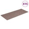 vidaXL trappem&aring;tter selvkl&aelig;bende 15 stk. 60x25 cm lysebrune rektangul&aelig;re