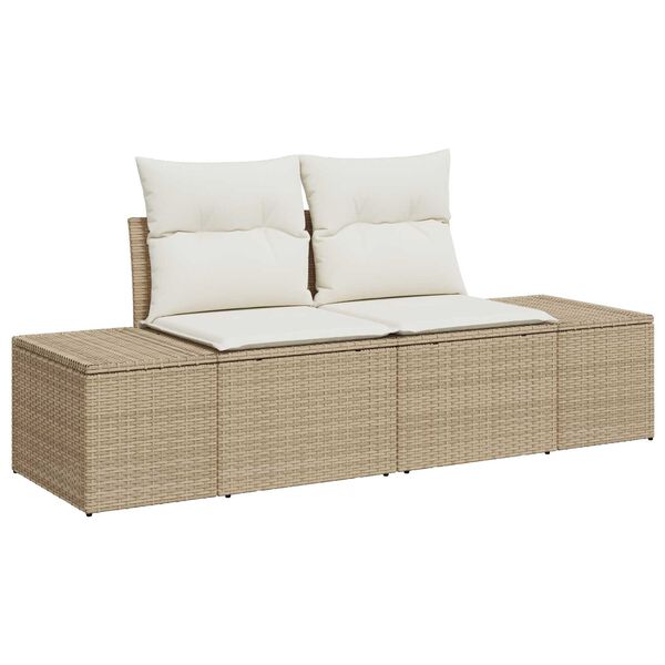 vidaXL Havesofa S&aelig;t med pude 11 pcs Beige polyrattan