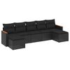 vidaXL sofas&aelig;t til haven 7 dele med hynder polyrattan sort