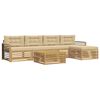 vidaXL Udend&oslash;rs sofagruppe med pude 7 pcs Hvid og Beige Polyester