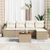 vidaXL Havesofa S&aelig;t med opbevaring 6 pcs Beige og creme polyrattan