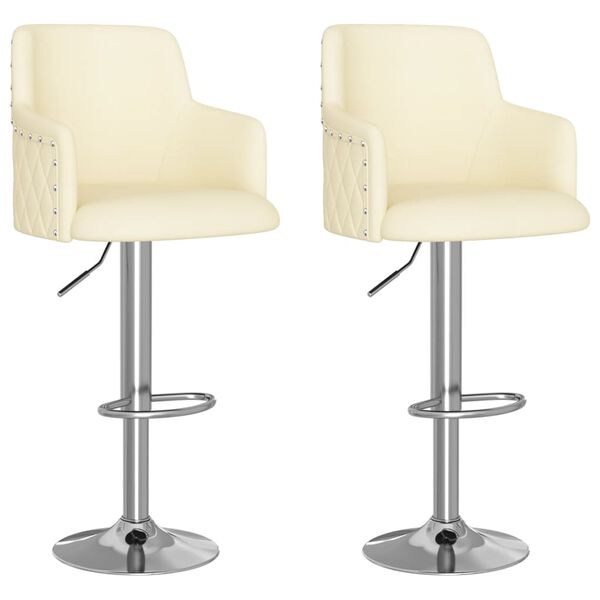 vidaXL barstole 2 stk. stof cremefarvet