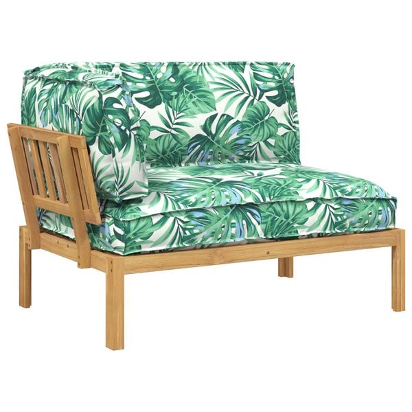 vidaXL Sofa S&aelig;t Blad Bladm&oslash;nster 133 x 92 x 69 cm Massivt Akacietr&aelig;