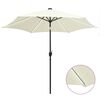 vidaXL parasol med LED-lys og aluminiumsstang 300 cm sandhvid