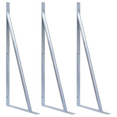 vidaXL støttebeslag til hegnsstolper 3 stk. galvaniseret stål